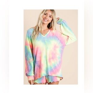 BiBi-The Salena Set- Top & Shorts-French Terry- Size XL